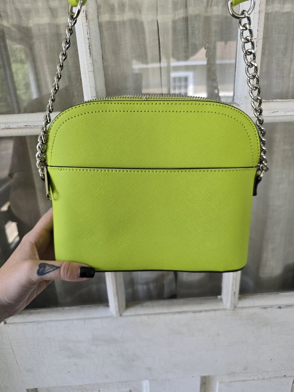 Steve Madden Neon Lime Crossbody with Chain Detail